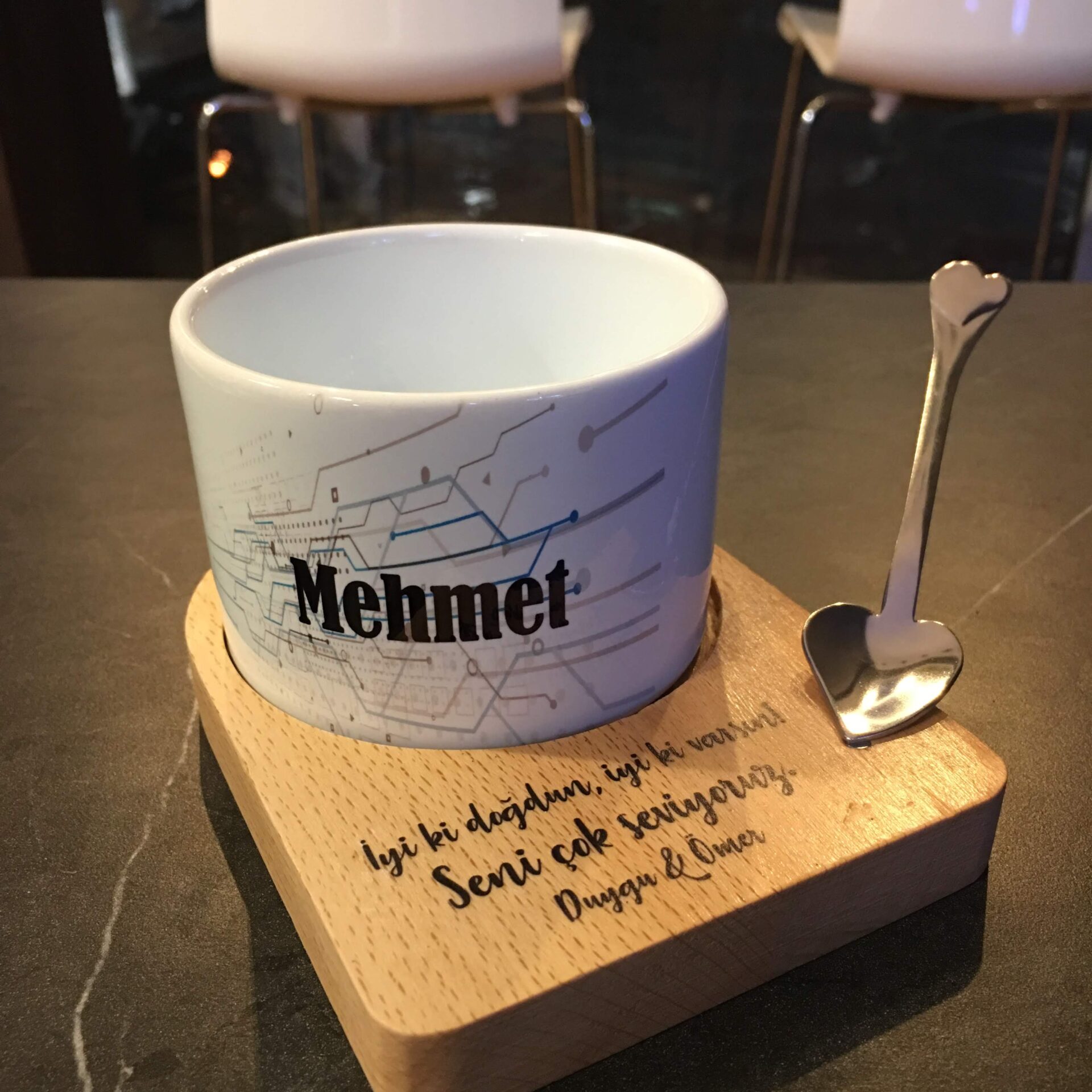 Yazılımcıya Özel Ahşap Altlıklı Fincan Seti